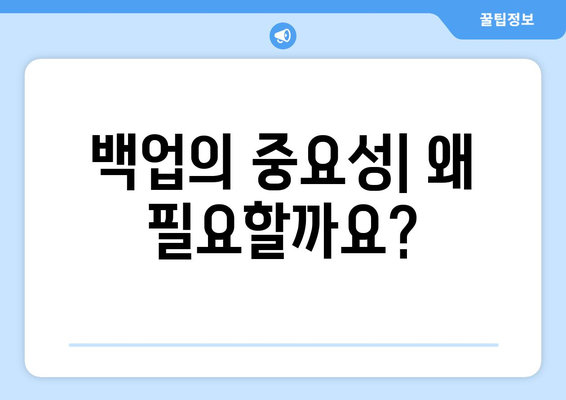 데이터 백업: 안전하게 보호하는 방법